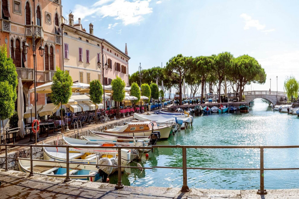 Desenzano del Garda lakeside promenade and marina, Lake Garda