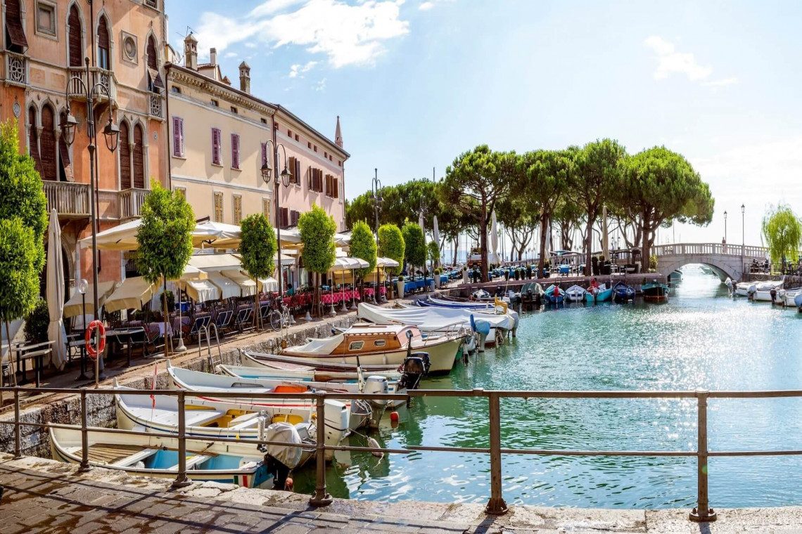 Desenzano del Garda lakeside promenade and marina, Lake Garda