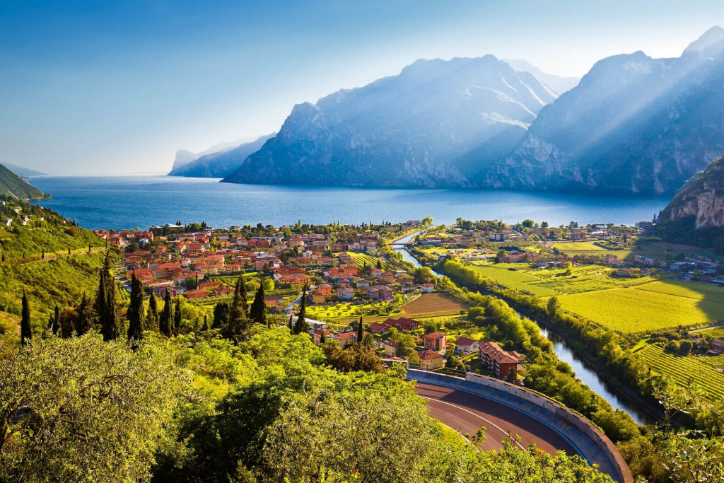 Riva del Garda waterfront and mountain views, Lake Garda