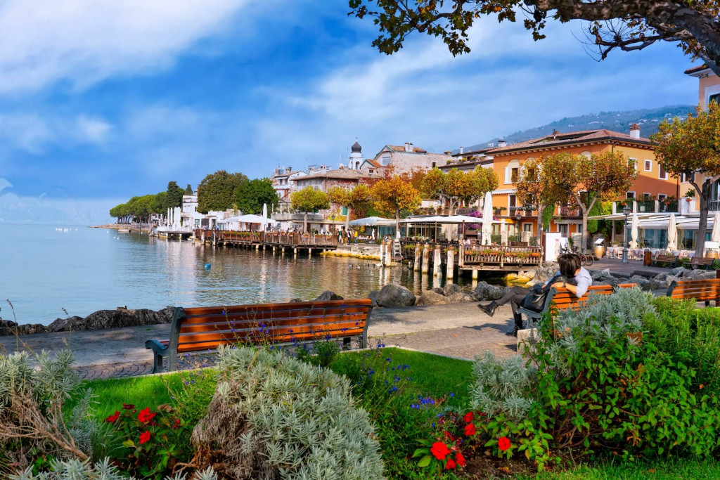 Torri del Benaco lakeside castle and harbor, Lake Garda