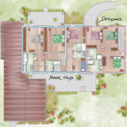 Upstairs floorplan for Villa Rocchetta Estate