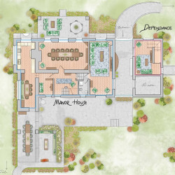 Downstairs floorplan for Villa Rocchetta Estate