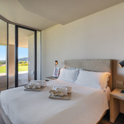 Bedroom at Villa Belvedere with terrace and lake view