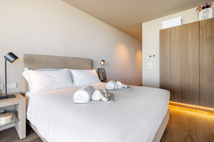 Bedroom at Villa Belvedere with built-in wardrobes