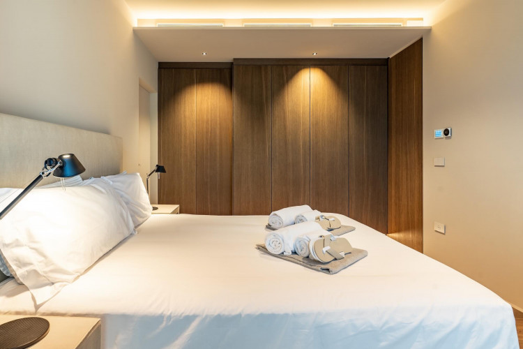 Bedroom at Villa Belvedere with built-in wardrobes