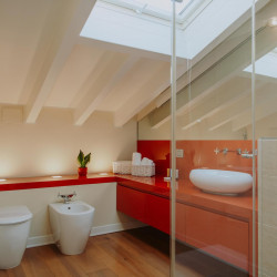 Modern bathroom at Villa Preone, Lake Garda villa rental