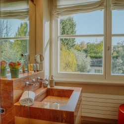 Stylish bathroom at Villa Preone, Salò