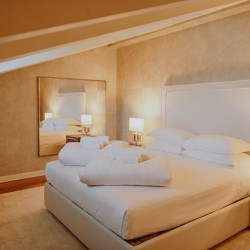 Comfortable family bedroom at Villa Preone, luxury villa near Salò