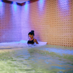 Heated indoor pool at Villa Preone, Salò, Lake Garda, perfect for year-round swimming