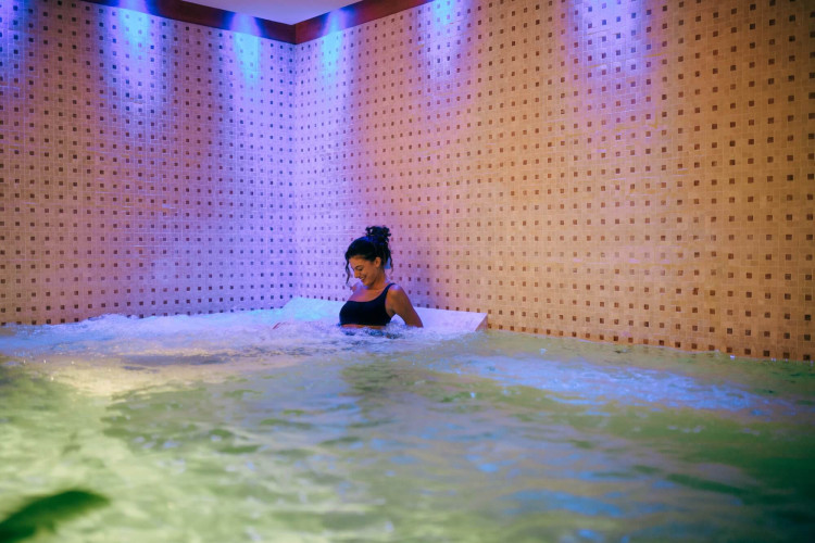 Heated indoor pool at Villa Preone, Salò, Lake Garda, perfect for year-round swimming