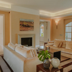 Stylish relax living room at Villa Preone, Salò