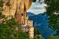Santuario Madonna della Corona built into the cliffs above Lake Garda